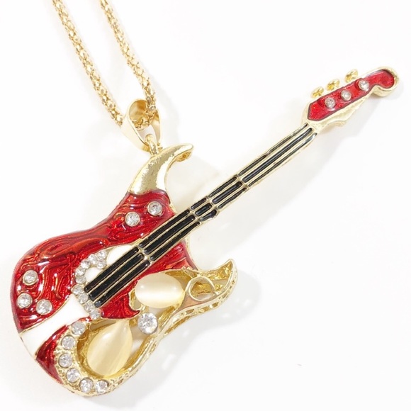 Posherpooch Jewelry - Guitar Statement Necklace NWT28”Chain